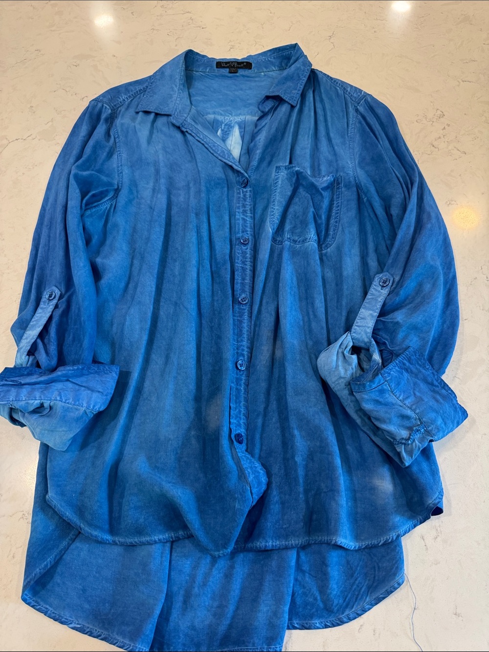 Velvet Heart Light Blue Button-Front Top